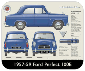 Ford Prefect 100E 1957-59 Place Mat, Small